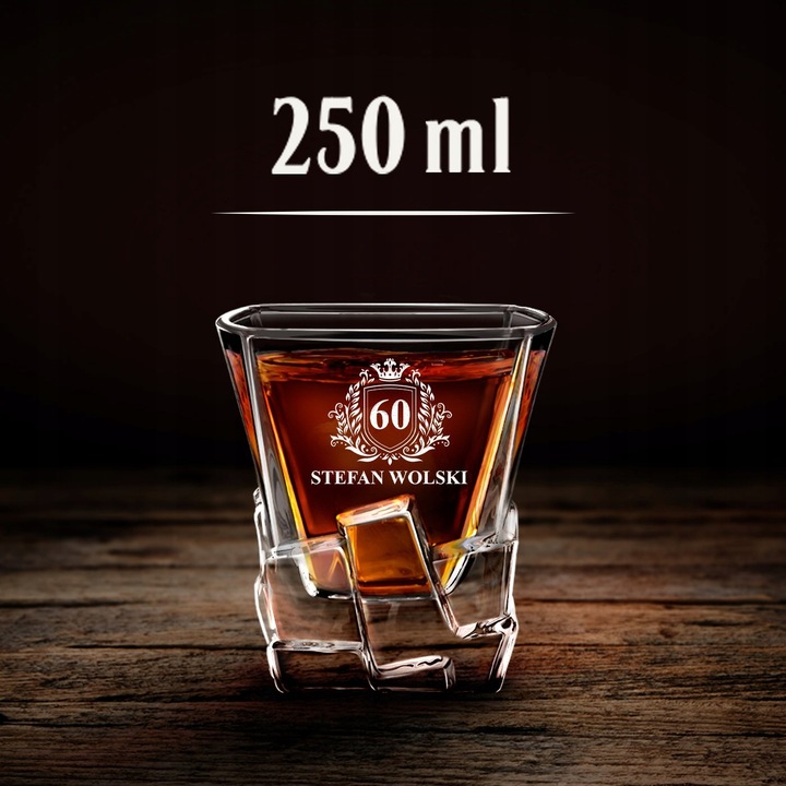 Zestaw Karafka 6 Szklanek do Whisky z Grawerem Prezent dla Faceta Urodziny