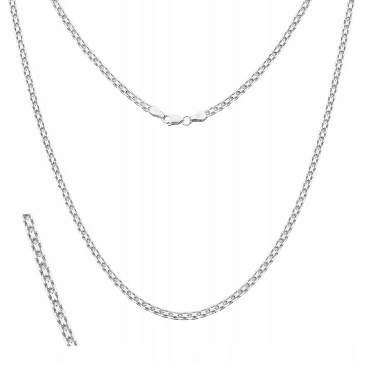 Solidny Łańcuszek Na Szyję Bismarck Srebro 925 Splot Bismark | 50 cm x 3 mm