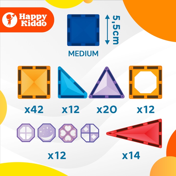 Klocki magnetyczne konstrukcyjne budowlane edukacyjne duży zamek 112 elemen