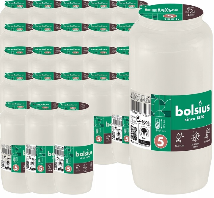 Wkłady Olejowe do Zniczy 14 cm Bolsius RC5 100h palenia - 24 sztuki