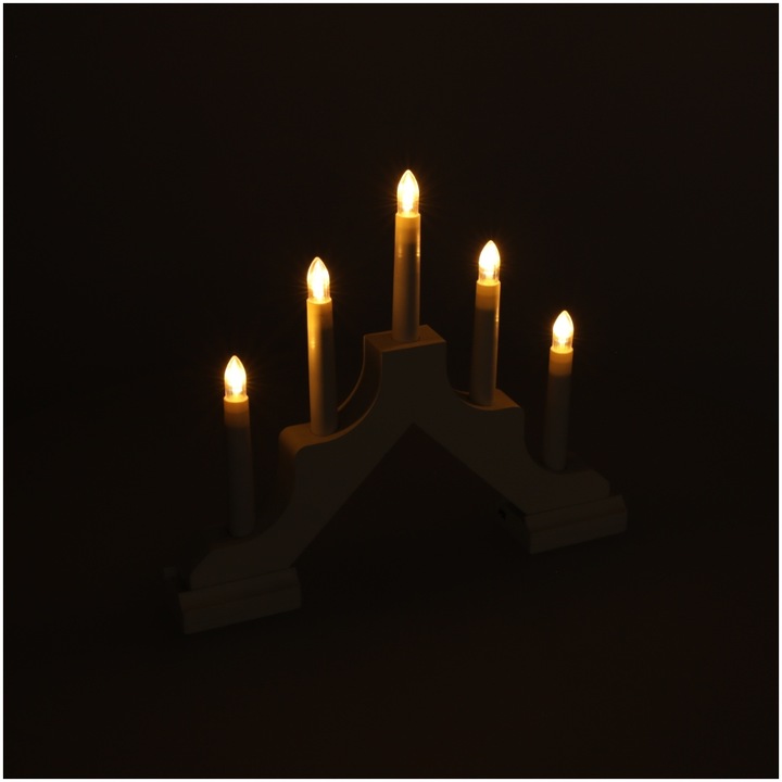 ŚWIECZNIK ADWENTOWY 5 LED ŚWIĄTECZNY LATARENKA Z TIMEREM NA BATERIE