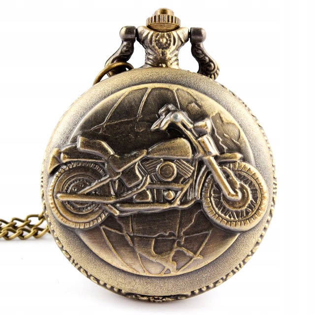 Zegarek kieszonkowy na łańcuszku motocykl