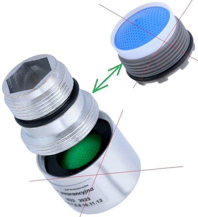 ADAPTER PRZEJŚCIÓWKA DO PERLATORA Z M18,5x1 NA M22x1 do ikea, kludi i inne