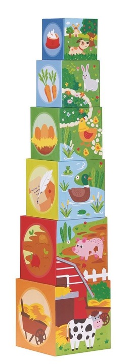 LELIN Wieża piramida klocki drewniane figurki Zwierzątka Farmy