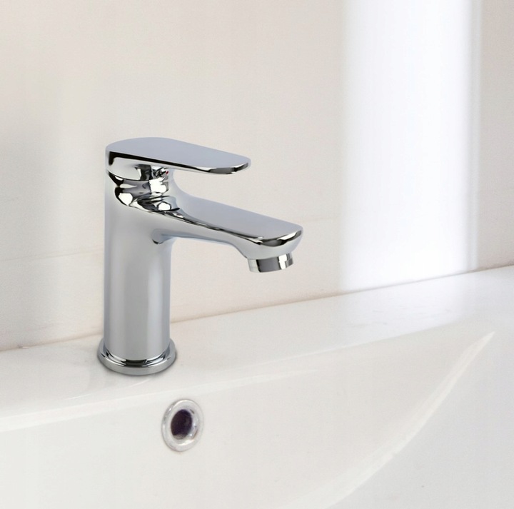 Bateria umywalkowa stojąca chrom srebrna łazienkowa kran do umywalki YOKA