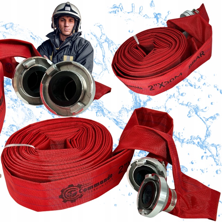 WĄŻ 2'' STRAŻACKI 30M DO WODY NAWADNIANIA PARCIANY SZAMBA GRUBY MOCNY