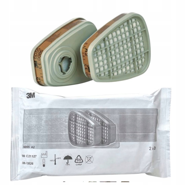 FILTR WĘGLOWY 3M 6055 POCHŁANIACZ A2 kpl. 2szt. GAZY LAKIERY