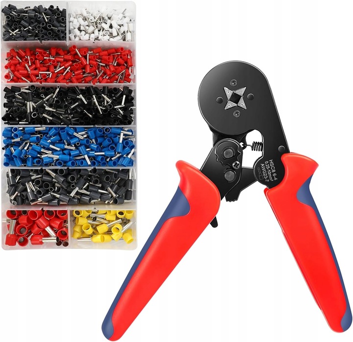 ZACISKARKA PRASKA DO KONEKTORÓW TULEJEK KABLI PRZEWODÓW 1200 SZTUK TULEJEK