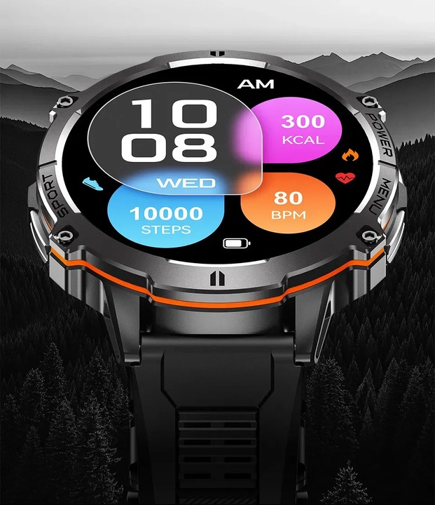 SMARTWATCH męski Rubicon ALWAYS DISPLAY KOMPAS BAROMETR AI