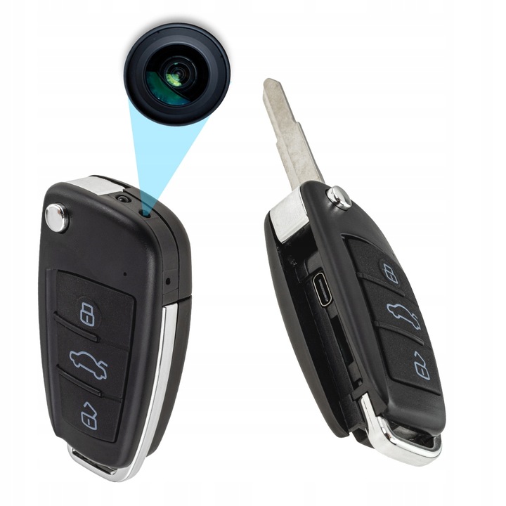 Mini Kamera ukryta Kluczyk Samochodowy KAMERA SZPIEGOWSKA FULLHD Tryb nocny