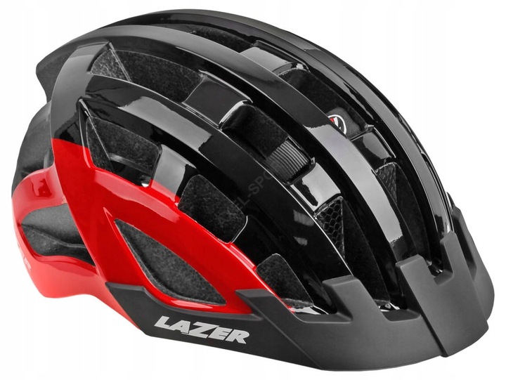 KASK ROWEROWY LAZER PETIT DLX BLACK RED 50-56 LED