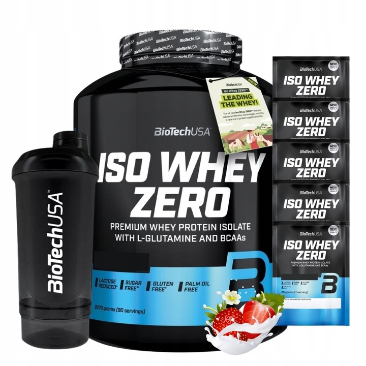BIOTECH ISO WHEY ZERO 2270 g BIAŁKO + GRATIS 5x ISO WHEY ZERO 25g + SHAKER