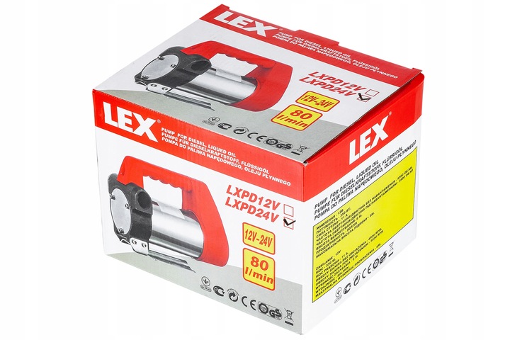 POMPA POMPKA MINI CPN DO SPUSZCZANIA PALIWA ROPY OLEJU DIESEL 24 V LXPD24