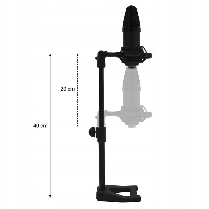 MIKROFON POJEMNOŚCIOWY USB + STATYW UCHWYT POP FILTR KOSZ DNA PODCAST 700