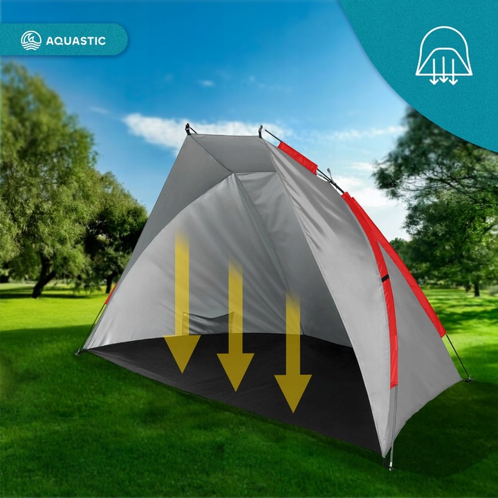 Namiot plażowy AQUASTIC Concielo szary UPF50+ Ochrona przed słońcem