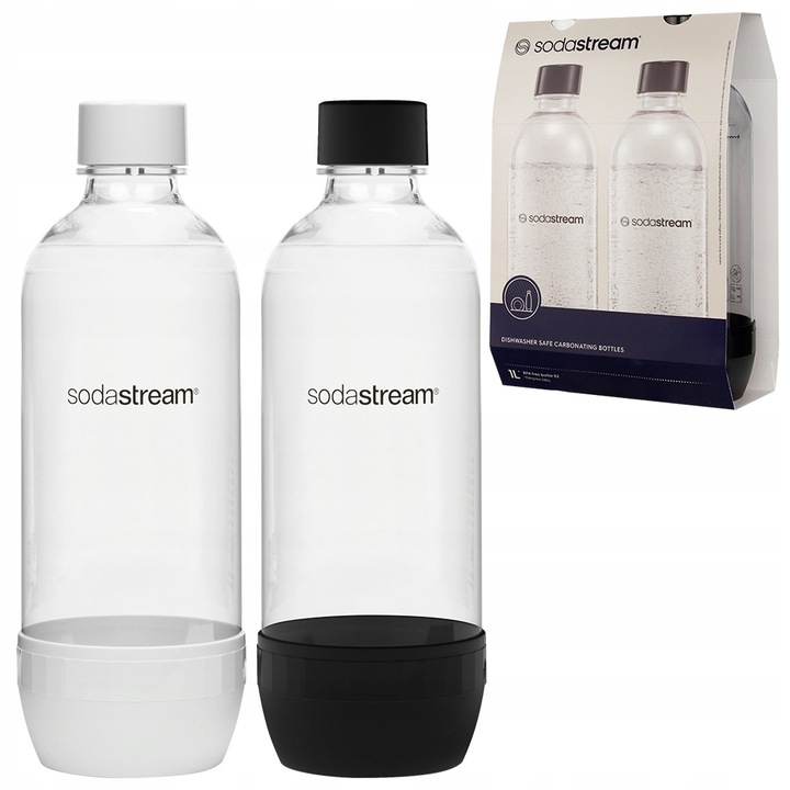 2x BUTLE BUTELKI SODASTREAM JET BUTELKA DO SATURATORA 1L DWUPAK DO ZMYWARKI