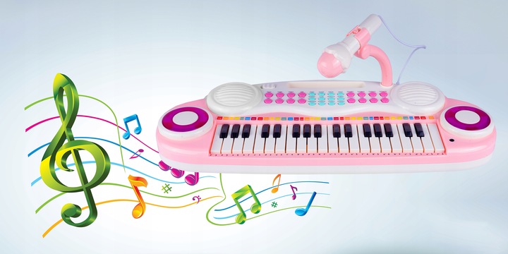 ORGANY ORGANKI KRZESEŁKO PIANINKO MP3 Z MIKROFONEM KEYBOARD USB DLA DZIECI