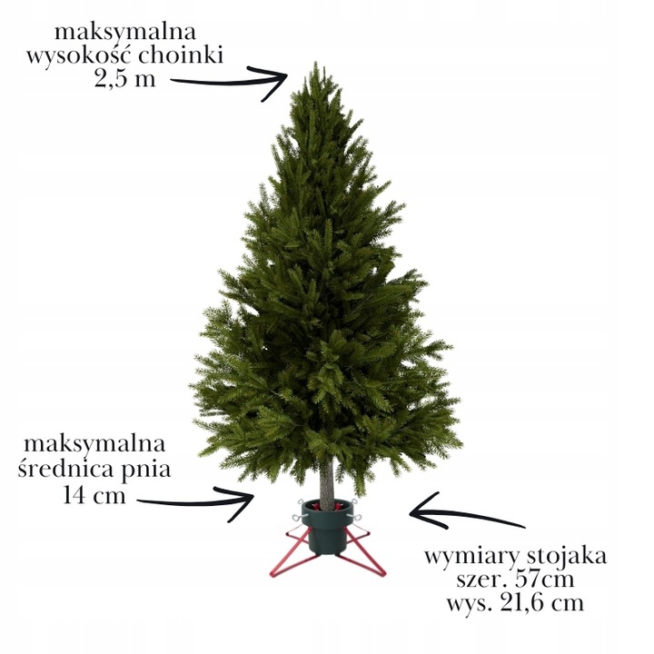 Stojak na choinkę DUŻY POJEMNIK NA WODĘ podstawka pod drzewko 2,5m STABILNY
