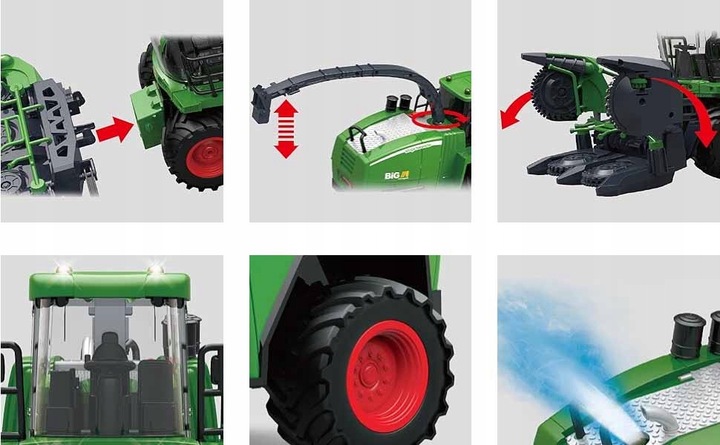 KOMBAJN ZBOŻOWY Z PILOTEM 2,4 GHZ I AKUMULATOREM IDEALNY HARVESTER TRAKTOR