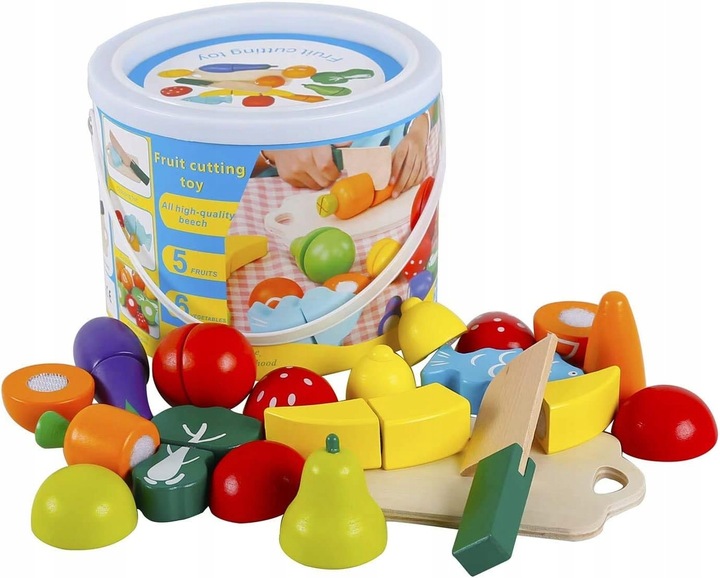 DREWNIANE OWOCE I WARZYWA DO KROJENIA NA RZEPY NÓŻ DESKA RZEP ZESTAW XL