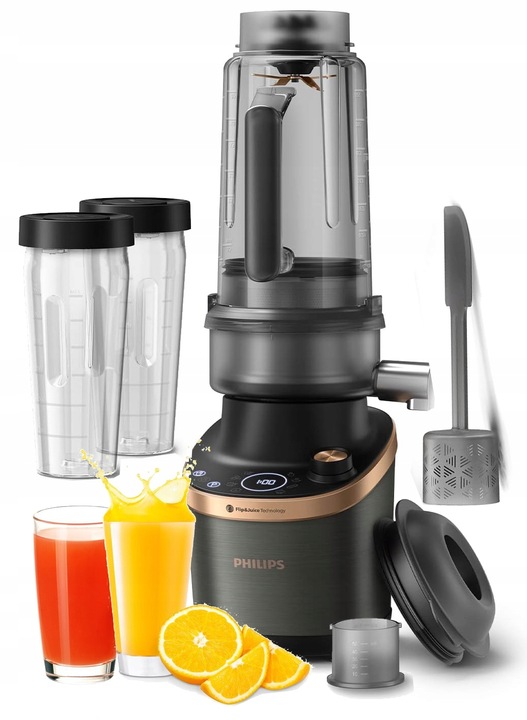 BLENDER KIELICHOWY Z MODUŁEM SOKOWIRÓWKI PHILIPS HR3770/10 +2 BIDONY TRITAN