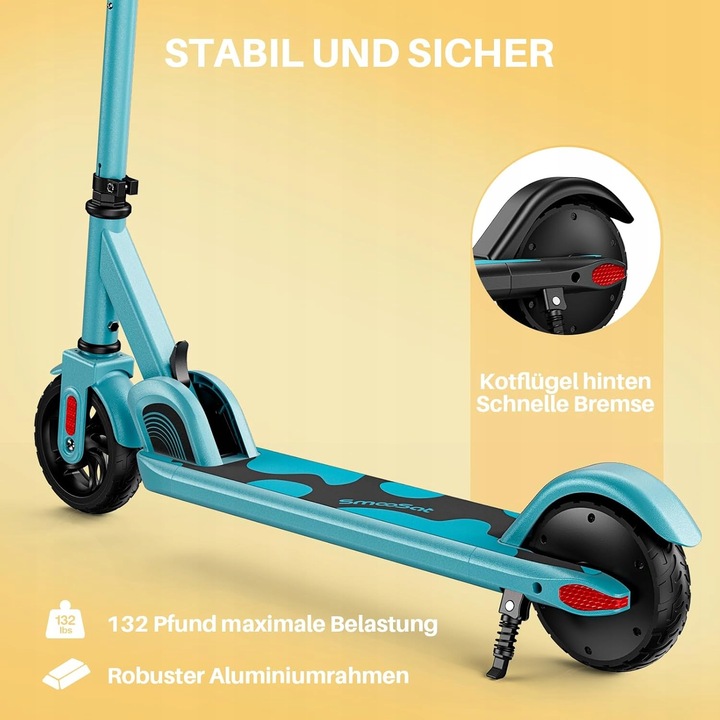 SmooSat E9 hulajnoga elektryczna dla dzieci, do 16 km/h od 8 lat niebieska