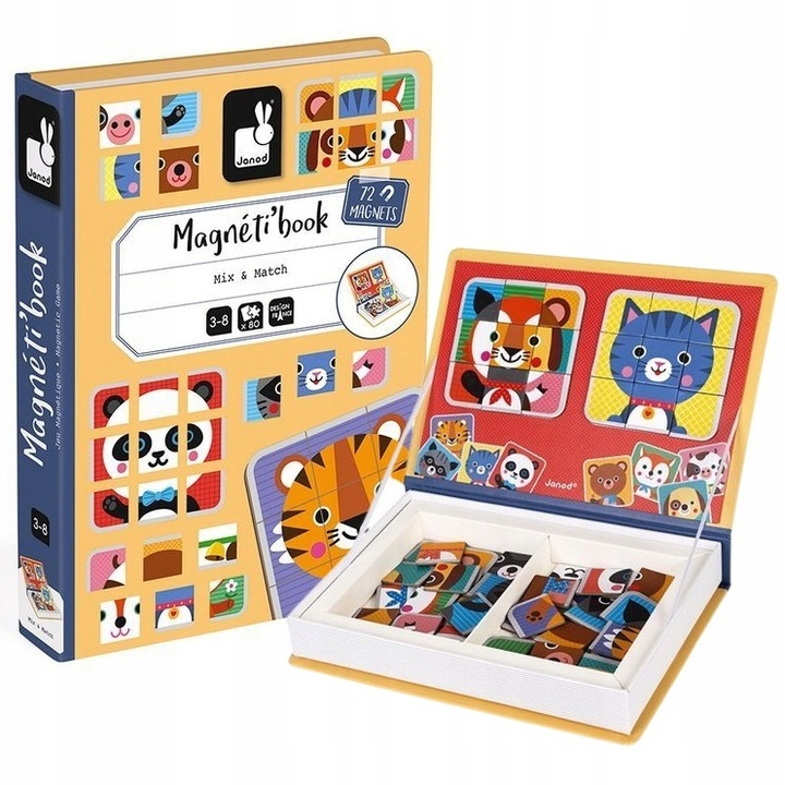 JANOD Magnetibook ZWIERZĄTKA Puzzle Magnetyczne