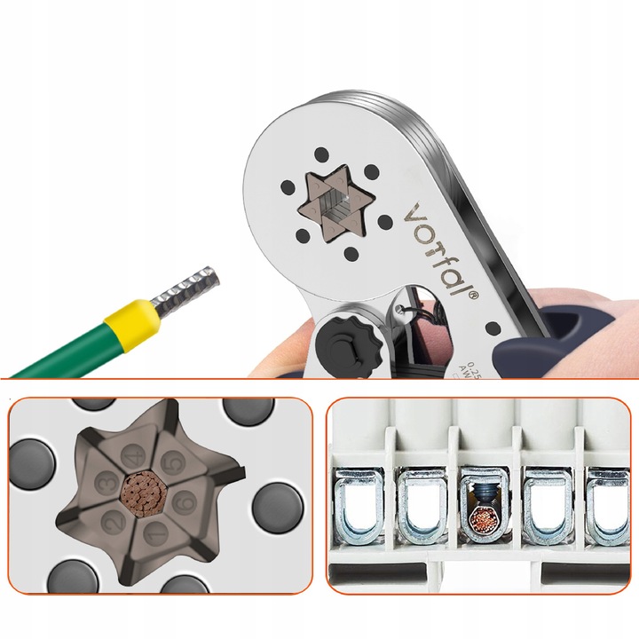 ZACISKARKA PRASKA TULEJEK DO KABLI SZEŚCIOKĄTNA