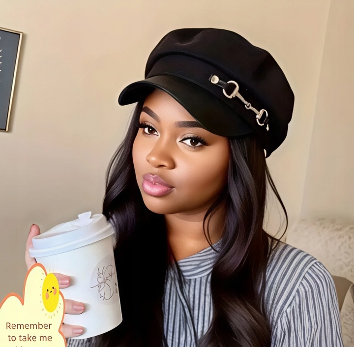 Stylowa Modna Czapka Z Daszkiem Czarna Jesienna Na Jesień Zimę Modna