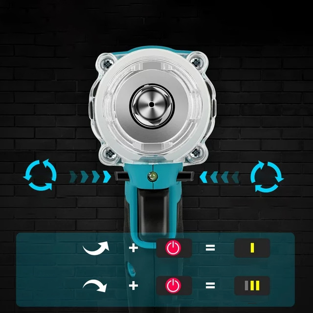 KLUCZ UDAROWY AKUMULATOROWY BEZSZCZOTKOWY DO MAKITA 18V 650NM 1/2'' 5500mAh