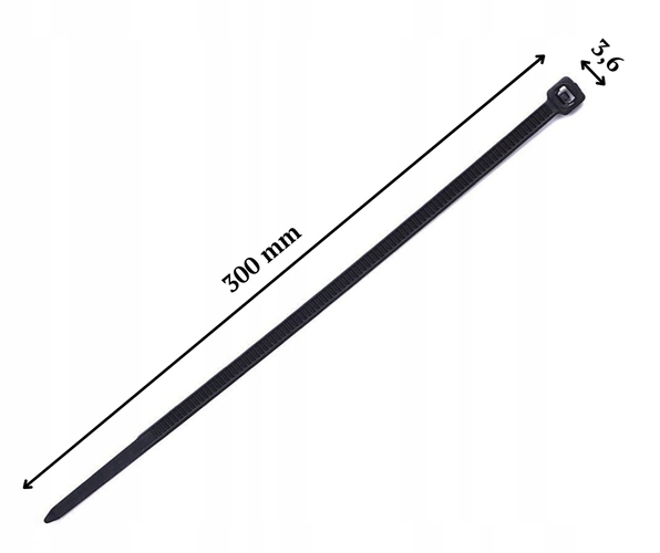 MOCNE OPASKI ZACISKOWE KABLOWE TRYTKI UV CZARNE 3,6x300 JAKOŚĆ