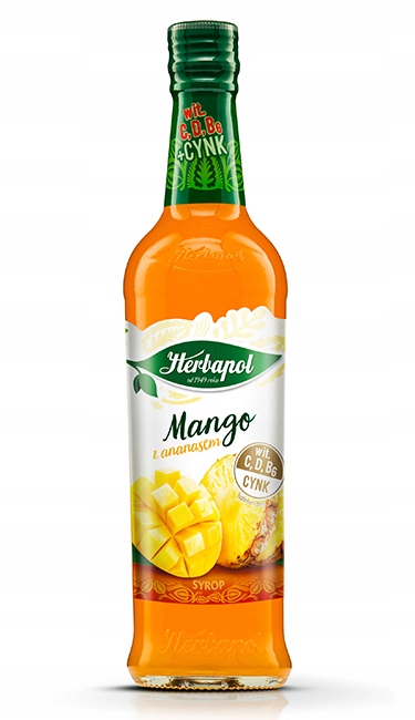 Herbapol Syrop o smaku mango z ananasem 8x420ml