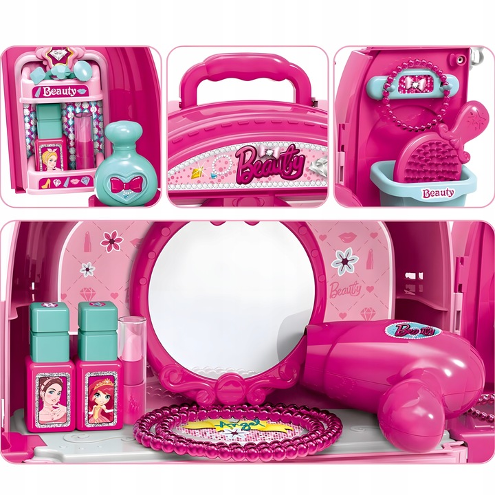 Toaletka w plecaku lalka DOMKU salon dla dzieci 3w1 dla 3 4 5 6 7 latki