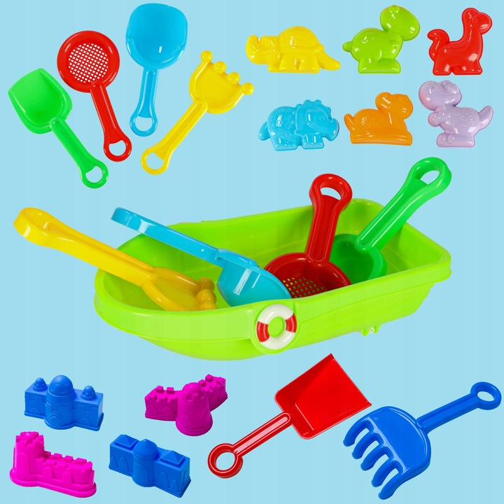 DUZY ZESTAW XXL PIASEK KINETYCZNY 5 KG BASEN ŁOPATKA PIASKOWNICA STATEK