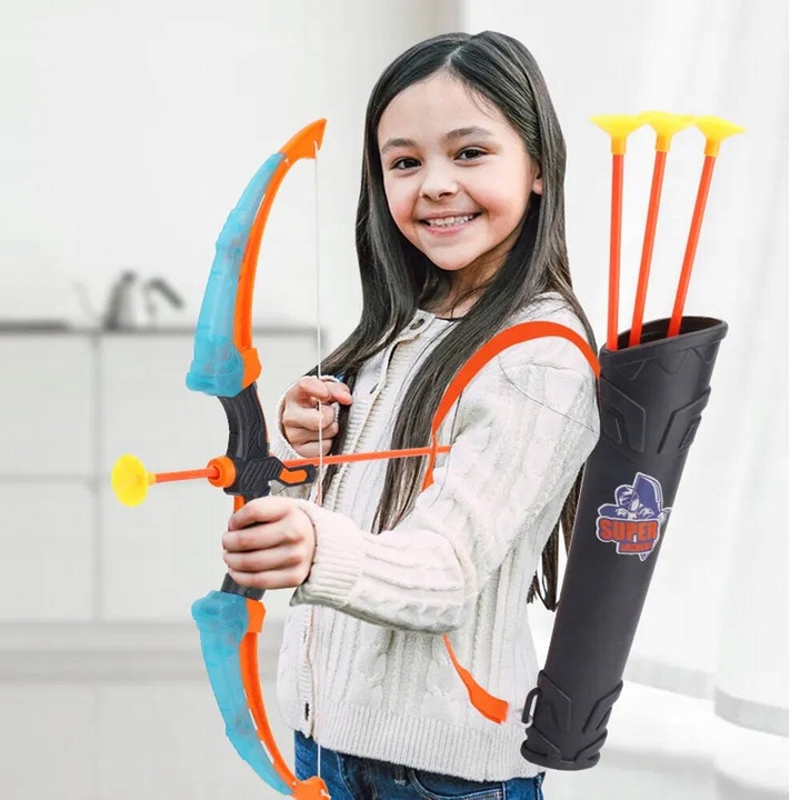 ZESTAW ŁUCZNIKA LED ŚWIECĄCY ŁUK Dla Dzieci STRZAŁY TARCZA Światła Dźwięki