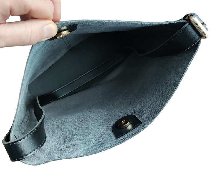 Torebka Damska Szoperka CZARNA Torba na Ramię Pojemna Shopper A4 Eko Skóra