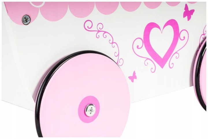 Wózek Dla Lalek Drewniany Chodzik Pchacz Antypoślizgowe Koła Super Wygląd