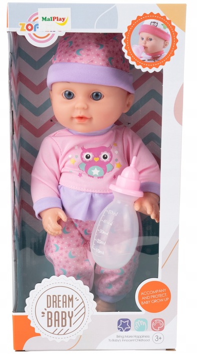 LALKA BOBAS W PIŻAMCE 31CM INTERAKTYWNA PIJE SIUSIA GAWORZY DLA DZIEWCZYNKI