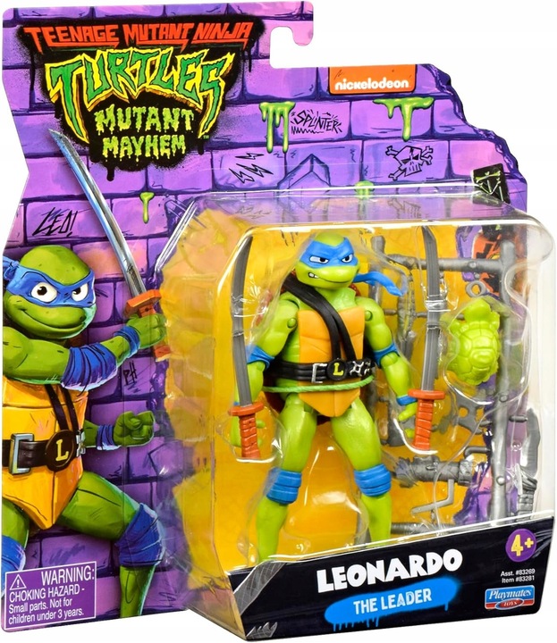FIGURKA LEONARDO ŻÓŁWIE NINJA PLAYMATES MUTANT MAYHEM