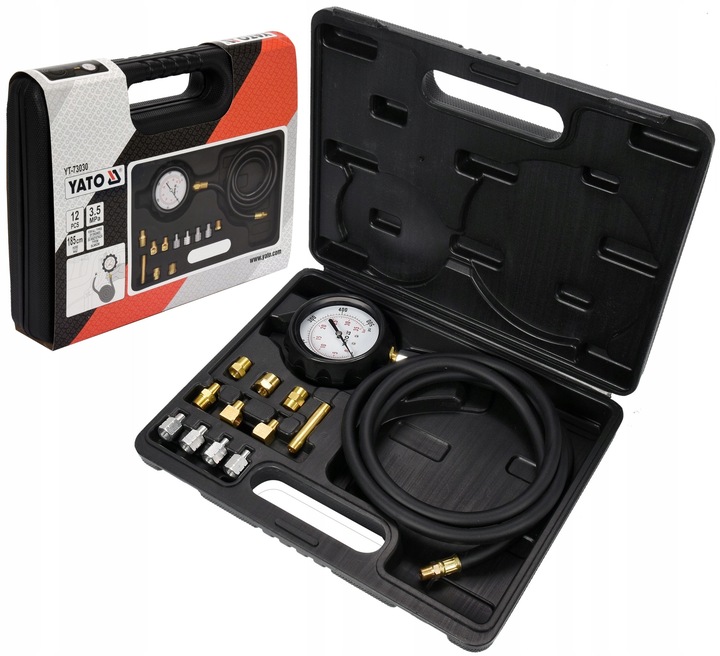 YATO YT-73030 TESTER CIŚNIENIA OLEJU MIERNIK 12 EL YATO 0-500 psi 0-35 BAR