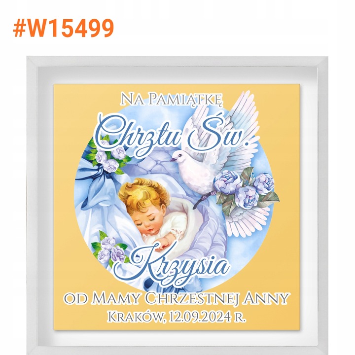 Złoty Medalik 585 z Łańcuszkiem na Chrzest Pamiątka Chrztu Grawer Gratis