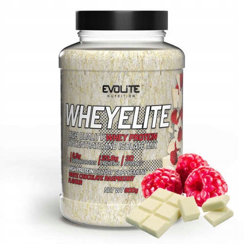 EVOLITE WheyElite 900g BIAŁKO WPC WPI White Chocolate Raspberry