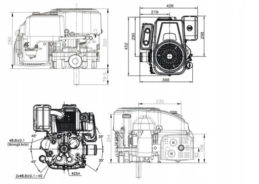 SILNIK DO TRAKTORKA KOSIARKI LONCIN LC1P92F 16KM POMPA ORYGINAŁ + OLEJ