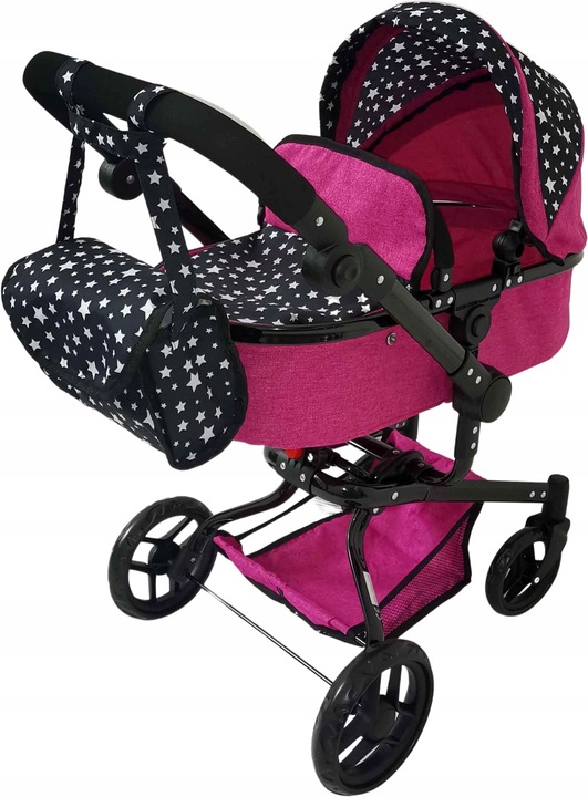 WÓZEK DLA LALEK FUNKCYJNY 4W1 GŁĘBOKI I SPACEROWY