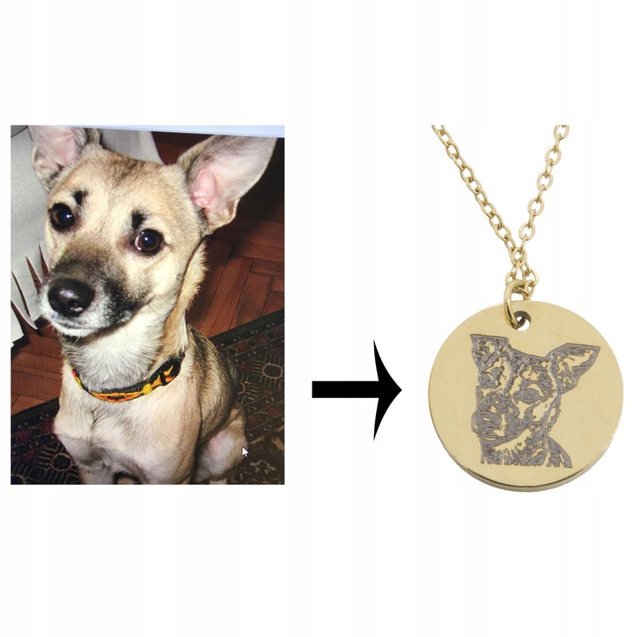 Naszyjnik STAL chirurgiczna personalizowany Z PSEM zdjecie twoj