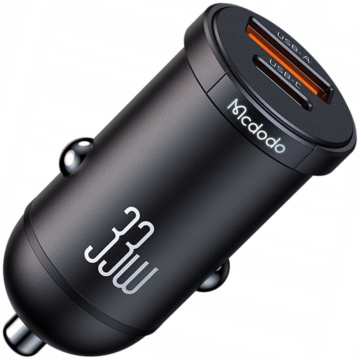 MCDODO MOCNA SZYBKA ŁADOWARKA SAMOCHODOWA DO TELEFONU 2X USB USB-C 33W LED