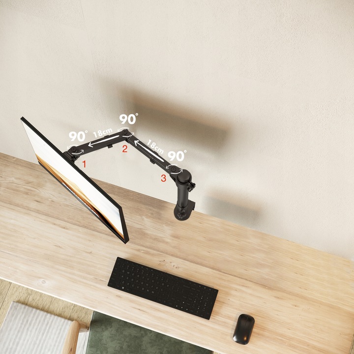 Regulowany Uchwyt Biurkowy do Monitora LCD 13"-27" Solidny Certyfikowany