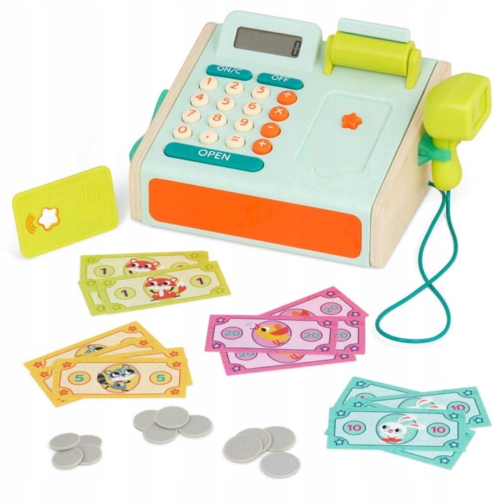 B.TOYS Kasa fiskalna dla dzieci ze skanerem i czytnikiem kart płatniczych