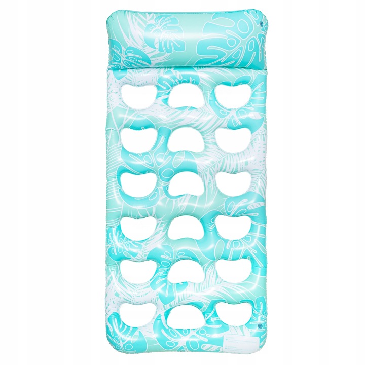 MATERAC DMUCHANY DO PŁYWANIA Z OTWORAMI PODUSZKĄ PLAŻOWY WODNY LEŻAK PLAŻĘ