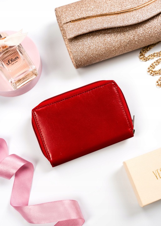 Portfel damski STOP RFID z mocnej skóry naturalnej mały pojemny ROVICKY